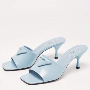 Prada Sky Blue Leather Heels